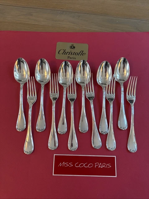 Christofle - Cuillères à café (9) - Métal argenté - Rubans - Catawiki