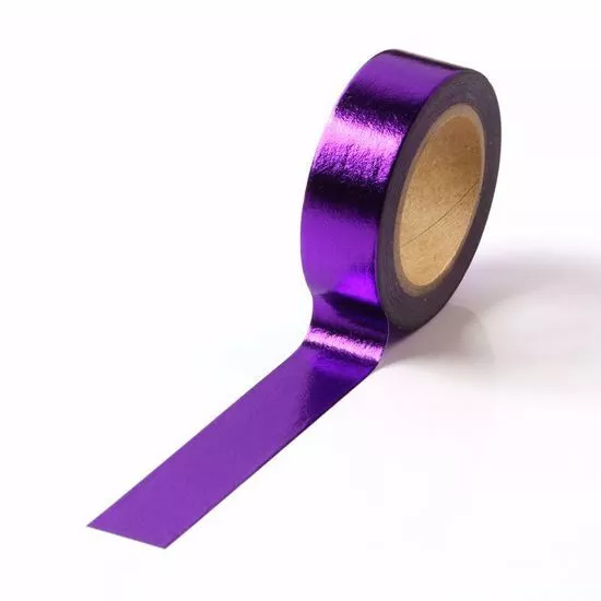 Foil Washi Tape Purple Metallic Solid Gilded Colour 15mm x 10m