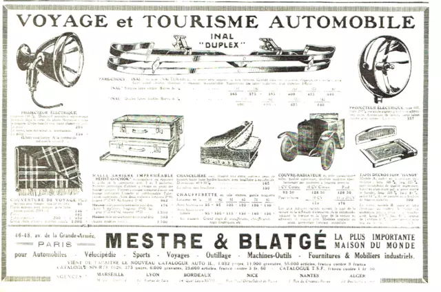 publicité Advertising  AD 0123 1926  Mestre & Blatgé  acces voyage tourisme auto