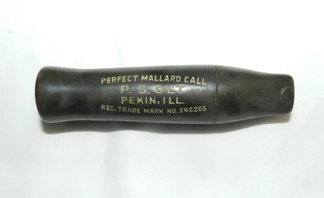 P.S. Olt Perfect Mallard Call Hard Rubber Keyhole Reeded Duck Call Pekin 348205 P.S. Olt Perfect Mallard Call Hard Rubber Keyhole Reeded Duck Call Pekin 348205