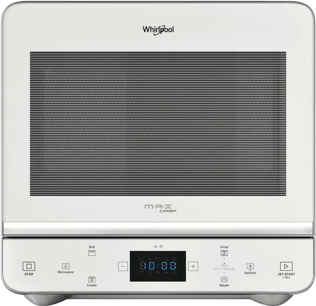 Whirlpool MAX49WSL Four Micro-Ondes 700W 13LT Avec Gril Vapeur Argent/Blanc