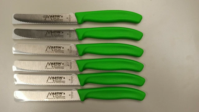 Messer Set 6 teilig Victorinox Tomatenmesser Wellenschliff rund NEU und OVP grün