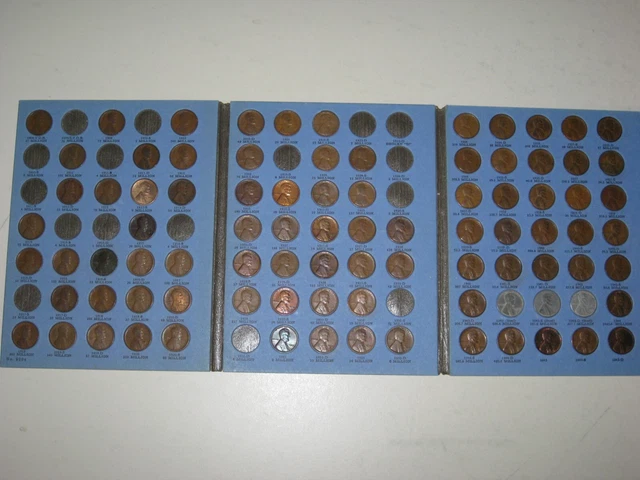 1909-1945 Lincoln Wheat Penny Collection 90 Coin Set in Vintage Whitman Folder