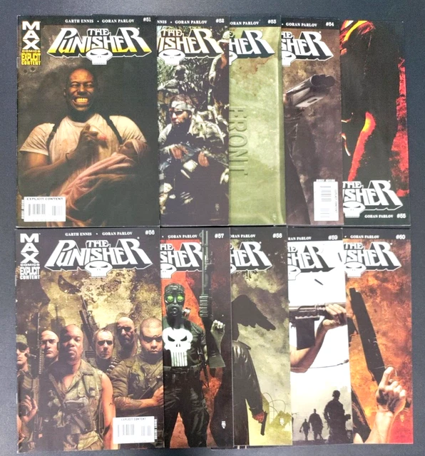 Punisher #51-#60 Full Run No Breaks Ennis Parlov Marvel Comics 2007