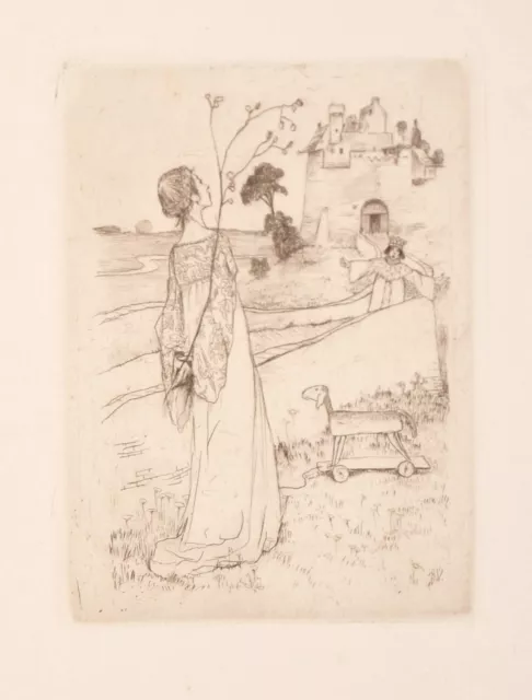 Heinrich Vogeler / etching / fairy tales / plate destroyed 1924/1895 / Rief 9. II. c.