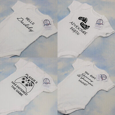 Pregnancy announcement Babygrow Novelty Baby Vest grow surprise Gift newborn