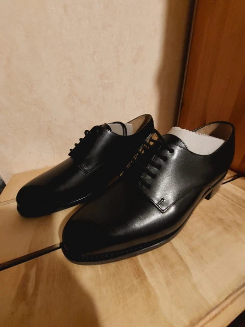 Bottines à Lacets Jean Claude Monderer Cuir Noir - Taille 36 - Motifs Brodés - Talon 4.5 Cm - Très Bon état