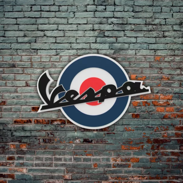 Logo in legno Vespa, Decorazione da Parete Vespa, Regalo Vespa Club Piaggio