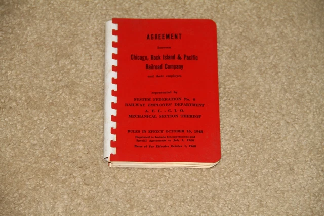 ~ Vintage Chicago Rock Island & Pacific Railroad Agreement 1948 1968 ~