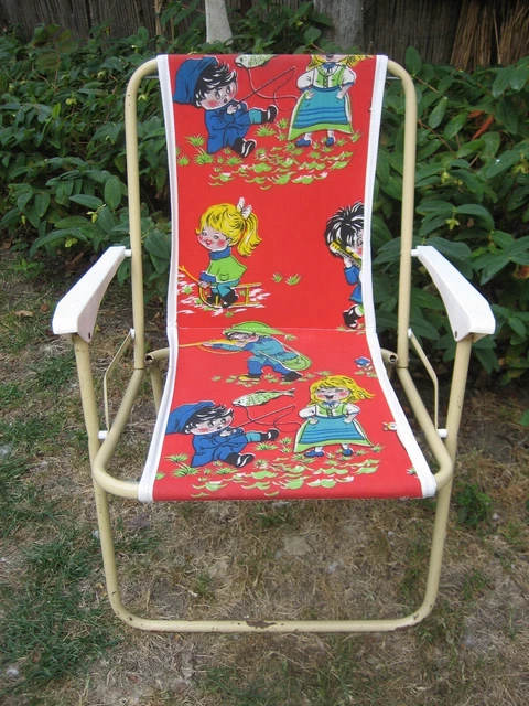 Mintoprints Chaise de camping vintage à fleurs rétro légère