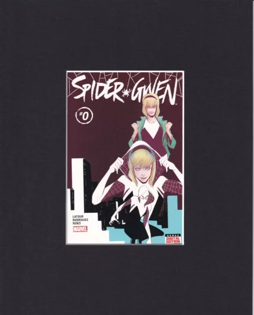 8X10" Matted Art Print Marvel Comic Book Cover: Spider-Gwen #0 (2016 Spider-Man)