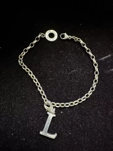 Thomas Sabo Charm Club Bracelet Sterling Silver 925 With “L” Charm