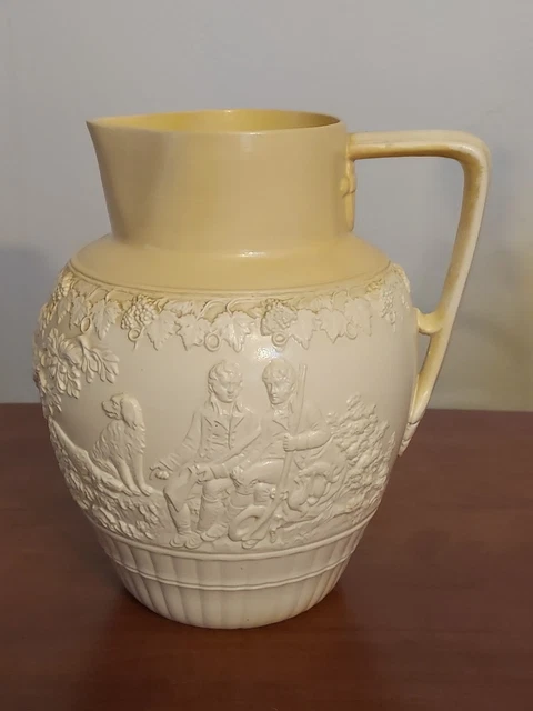 MINTON England STAFFORDSHIRE 18th Century HUNTING SCENE Salt Glaze 9" PITCHER