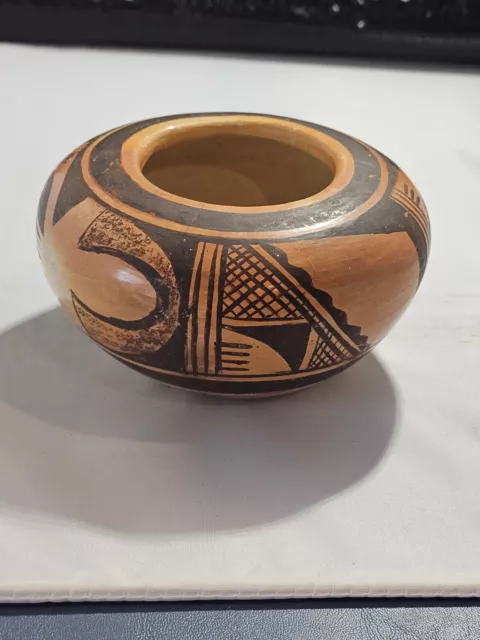 Vintage Native American Indian  Hopi Polychrome  Open Bowl Unsigned,-some Wear