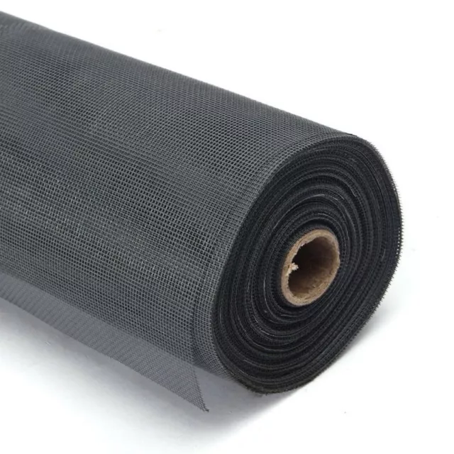 Black Roll Insect Flywire Window Fly Screen Net Mesh Flyscreen 100FT / 30M 3