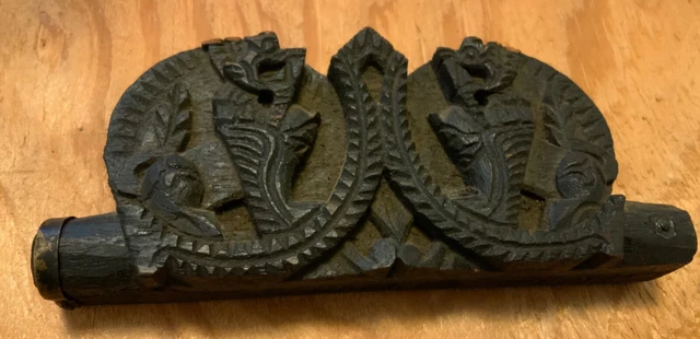 Vintage Burmese Chinthe Teak Wood Opium Scale Holder purchased in Burma in 1996