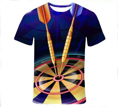 Dart Board Darts Throw Game Women Men T-Shirt 3D Print Short Sleeve Tee tops