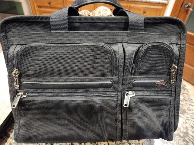 TUMI Alpha Expandable Briefcase Laptop Bag 26141D4 Missing Shoulder Strap