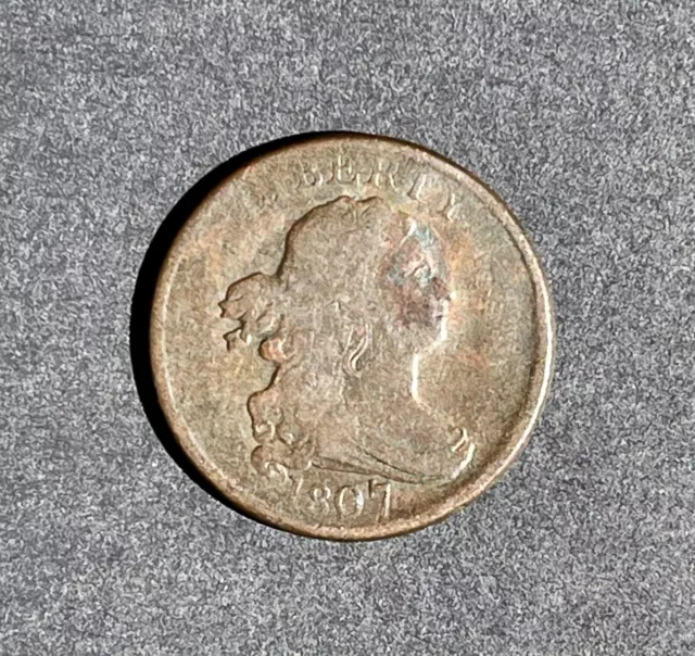 1807 Draped Bust Half Cent, Fine+