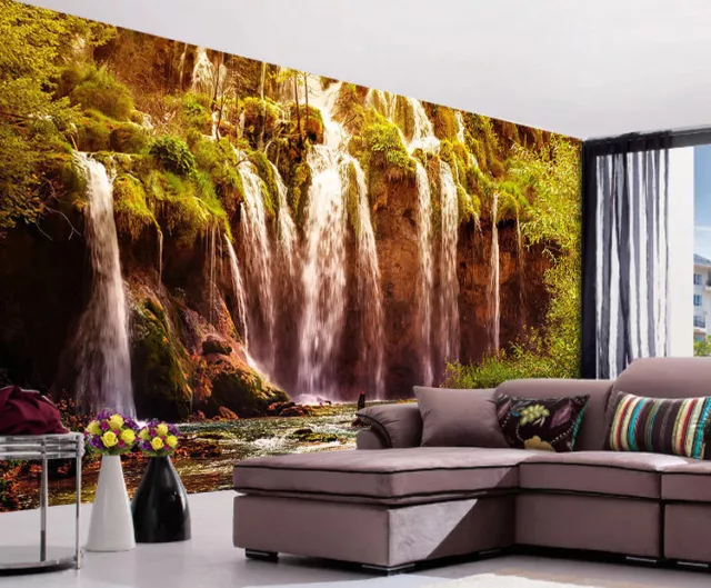 Summer Plitvice Waterfall Full Wall Mural Photo Wallpaper Print Home 3D Decal