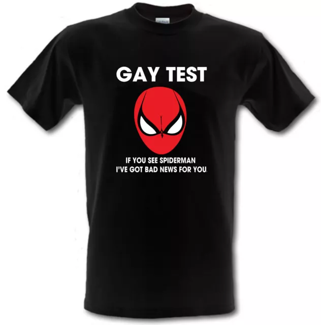 GAY TEST If you see SPIDERMAN  Heavy Cotton T-shirt Sizes:Small -XXL