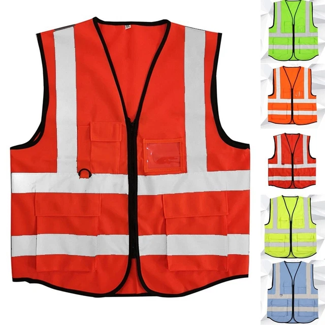 Gilet di sicurezza cerniera quattro tasche giacca riflettente colore nuovo hot