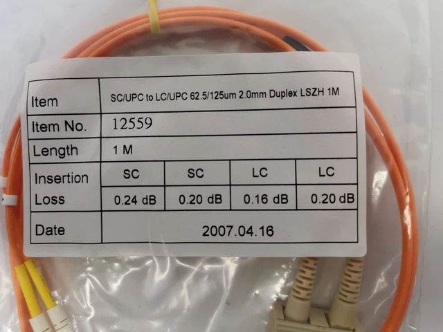 OPTICAL FIBER MICROCONNECT SC/UPC- LC/UPC 62.5/125 2.0 Omm pack of 2 ...