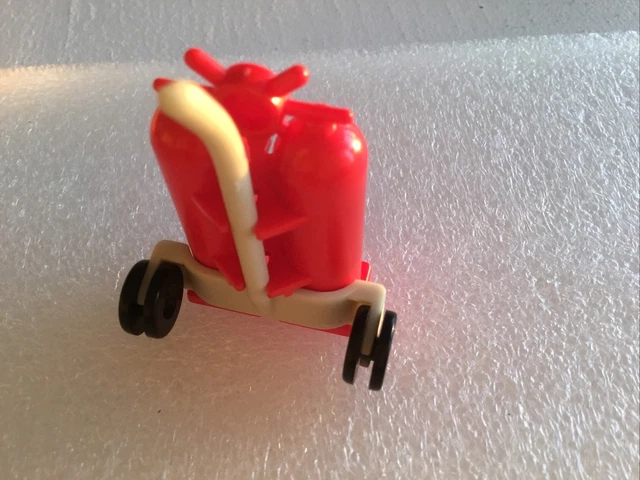 PLAYMOBIL Pompiers - Extincteur Double Sur Chariot Vintage - Pièce Collection Ou Jouet