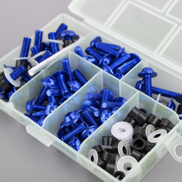 158x Fastener Clip Screw Bolt Kit Motorcycle Sportbike Windscreen Fairing Blue ,