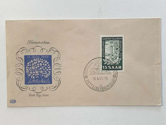 Saarland Nr. 307 auf Schmuck-Ersttagsbrief / FDC  #129237
