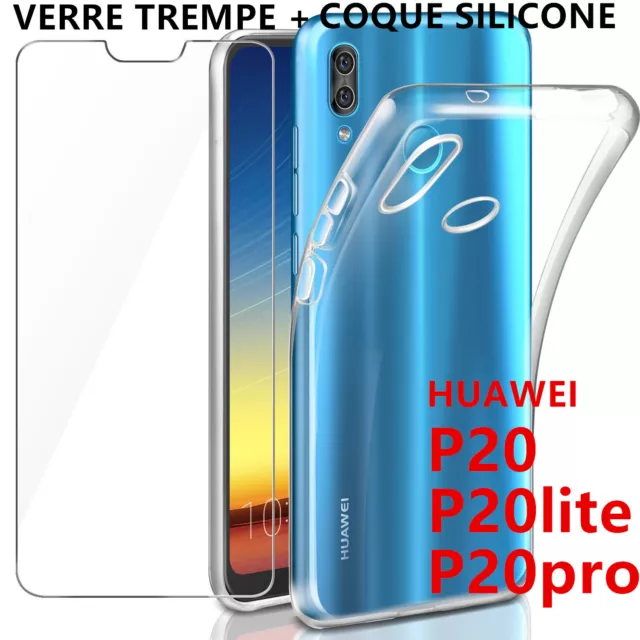 COQUE HOUSSE + FILM PROTECTION ECRAN VERRE TREMPE HUAWEI P40 P30 Lite P20 Pro