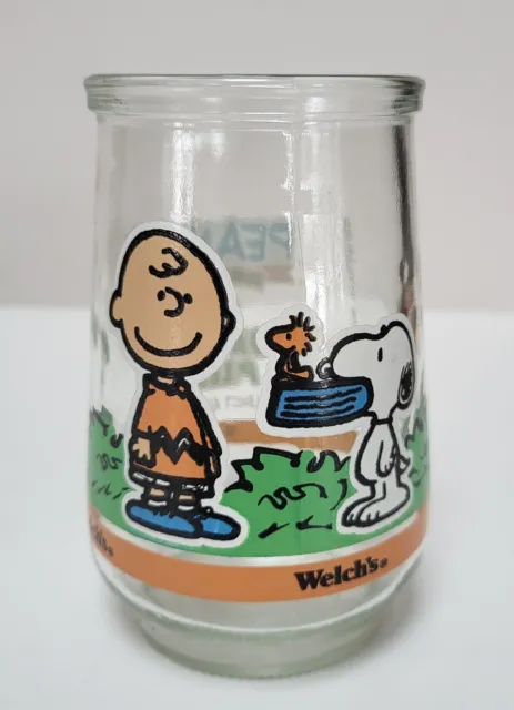 Welchs Jelly Jar Peanuts Snoopy Charlie Brown Woodstock #6 Two For Lunch Please