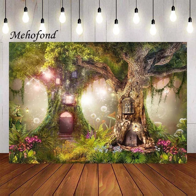 Cuento de Hadas Bosque de Primavera País de las Maravillas Niños Cumpleaños Fiesta Decoración Fondo Foto Estu