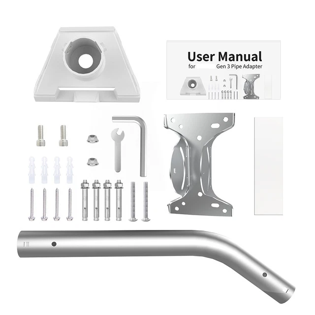 Support Starlink Gen 3,SURVADV Montage Gen 3 pour Échelle RV, Support en Aluminium pour Poteau Starlink avec Adaptateur pour Tuyau, Plage d' installation de 2,03-5,00 cm pour Starlink Standard Dish