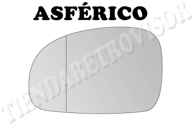 CRISTAL RETROVISOR PARA PEUGEOT 406 1995-1999 ASFERICO Izquierdo(Conductor)