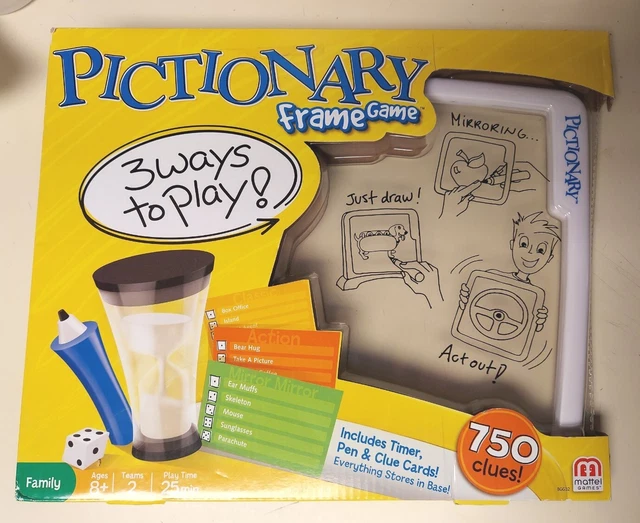 MATTEL KIDS PICTIONARY Frame Game Drawing Sketching Fun Family Party ...