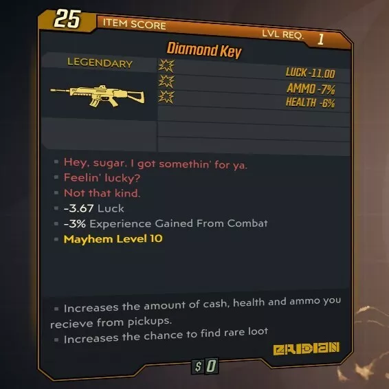 BORDERLANDS 3 [DIAMOND KEY] Modded Diamond Armory Chest Key [ALL