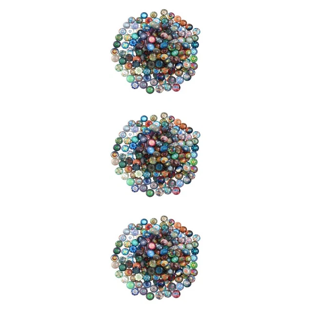 3 Sets Glass Cabochons Jewelry Making Phone Decorative Craft Flat