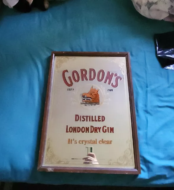 Gordon's London Gin Pub Mirror (In Good Shape) Rare Find