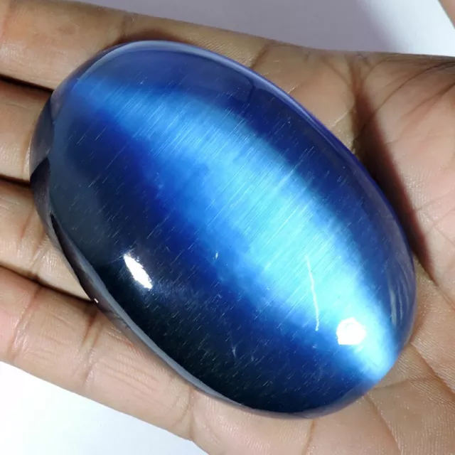 628.50 Carats Géante Naturel Bleu de Chat Eye Pierre Lune Ovale Cabochon Gemme