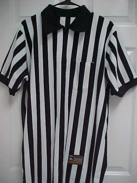 REFEREE Men Black White Stripe Football Pullover Zip Shirt XL McDavid InteraWear