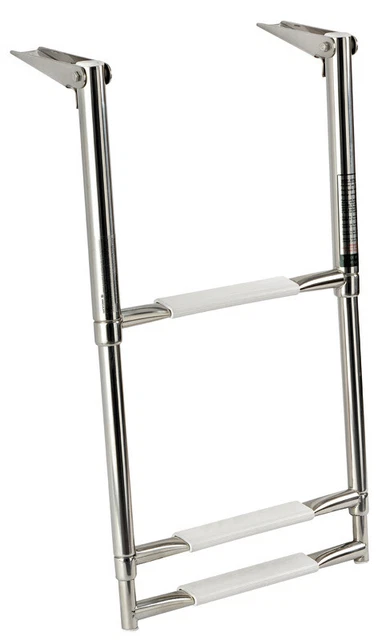 Échelle Inox Télescopique Large 3 Marches Marque Osculati 49.540.03