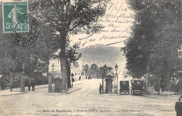Cpa 92 Boulogne Wood Suresnes Door And Bridge