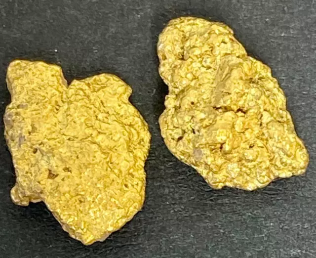 GOLD NUGGETS (2) Two Alaskan Natural Placer Ester Creek Livengood 2.719 GRAMS