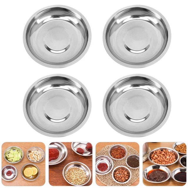 10 stücke runde gewürzplatten edelstahl senf dessertgerichte (8 cm)