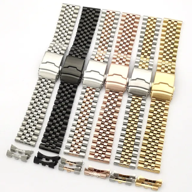 Solid Stainless Steel Watch Strap Band Replacement Bracelet Flat+Curved End NEW