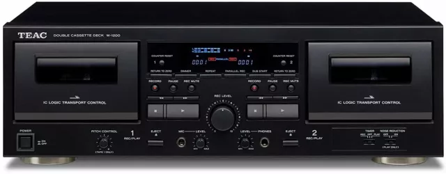 TEAC - W-1200 - Double Cassette Deck - Black