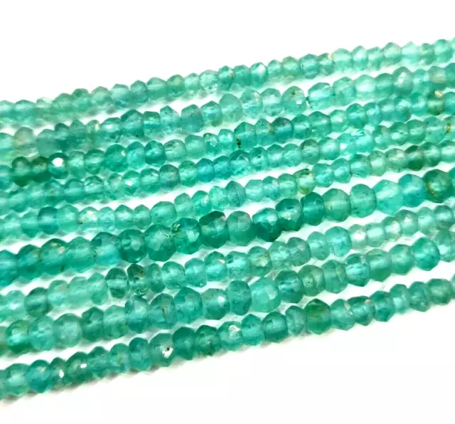 Natural Apatite Rondelle Faceted Gemstone Loose Spacer Beads Strand 4-5mm 12.5"