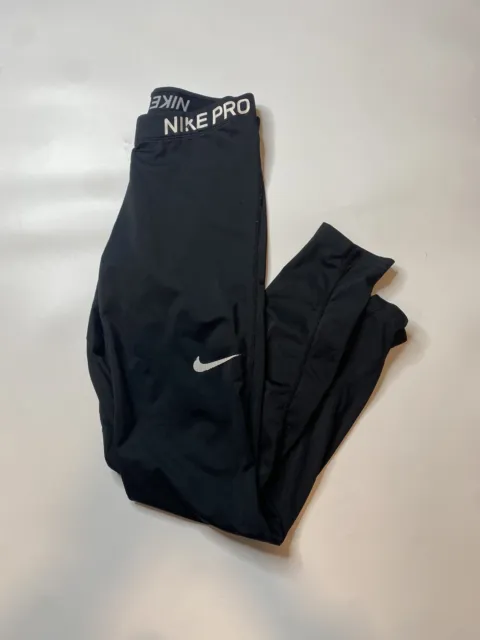 NIKE PRO BLACK Warm Leggings Dry Tight Fit Training Nylon Inserts New Size  S $32.00 - PicClick