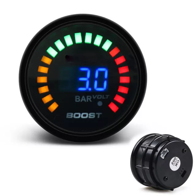 Universal 2'' 52mm Digital LED Turbo Boost Pressure Gauge Bar Meter